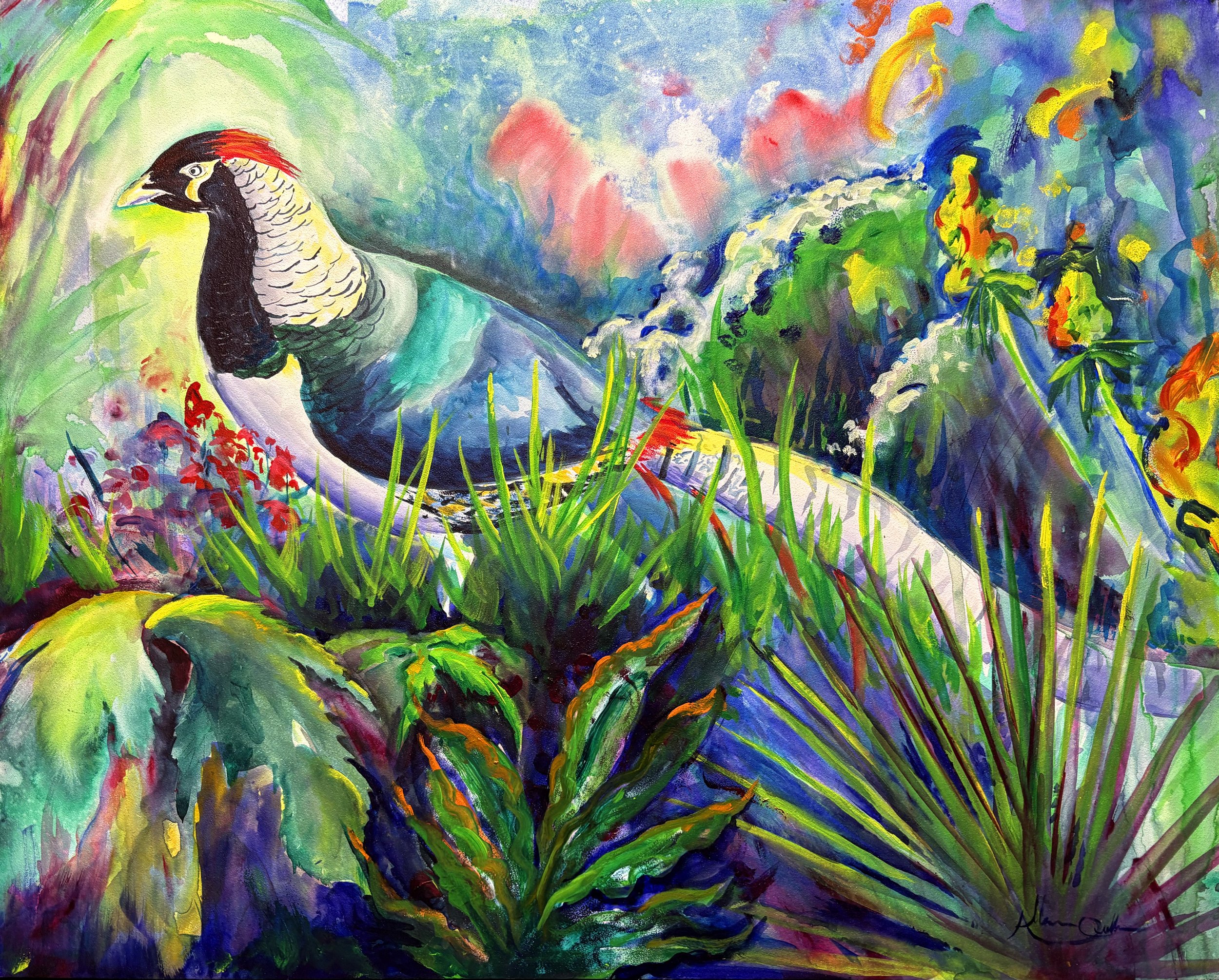 Lady Amherst's Pheasant in the Gardens