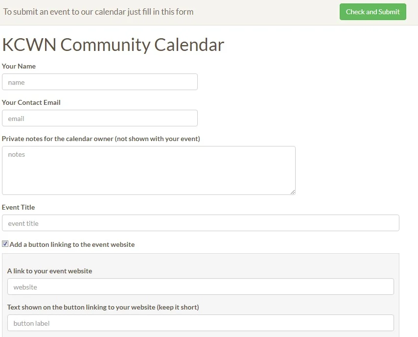 Finally, we have my favorite new feature - the ability for you, our audience, to submit events! Now, on our old website you could do this too, but it was just a simple form that we received as an e-mail. With the new Tockify system, we can now click a button to approve your events or contact you to request more information if needed. On the back end it is also much, much easier for us to add and manage events, which has made our lives much easier!
