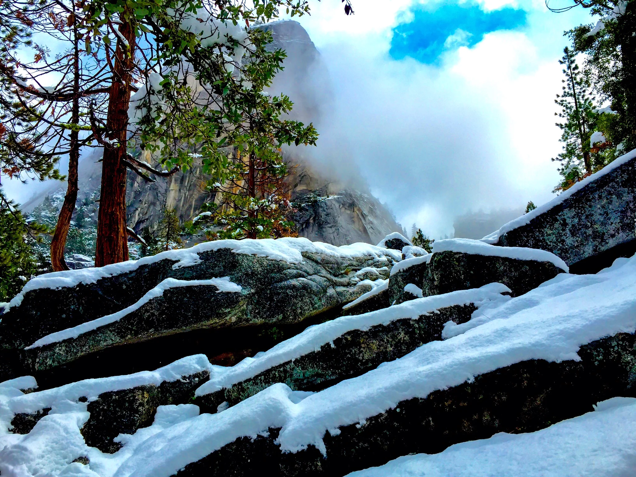 a good day for epic yosemite snow contrast