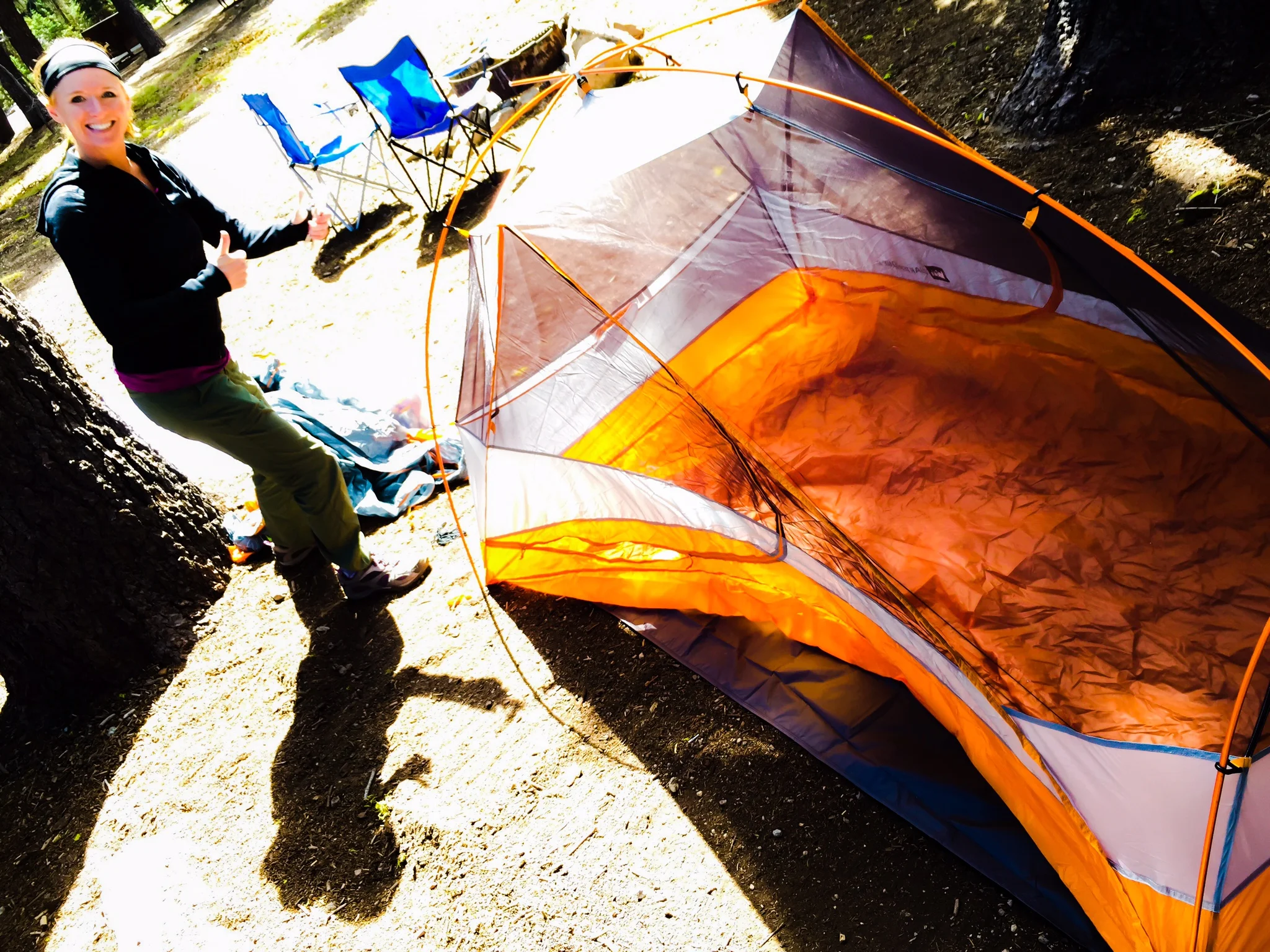 setting up camp