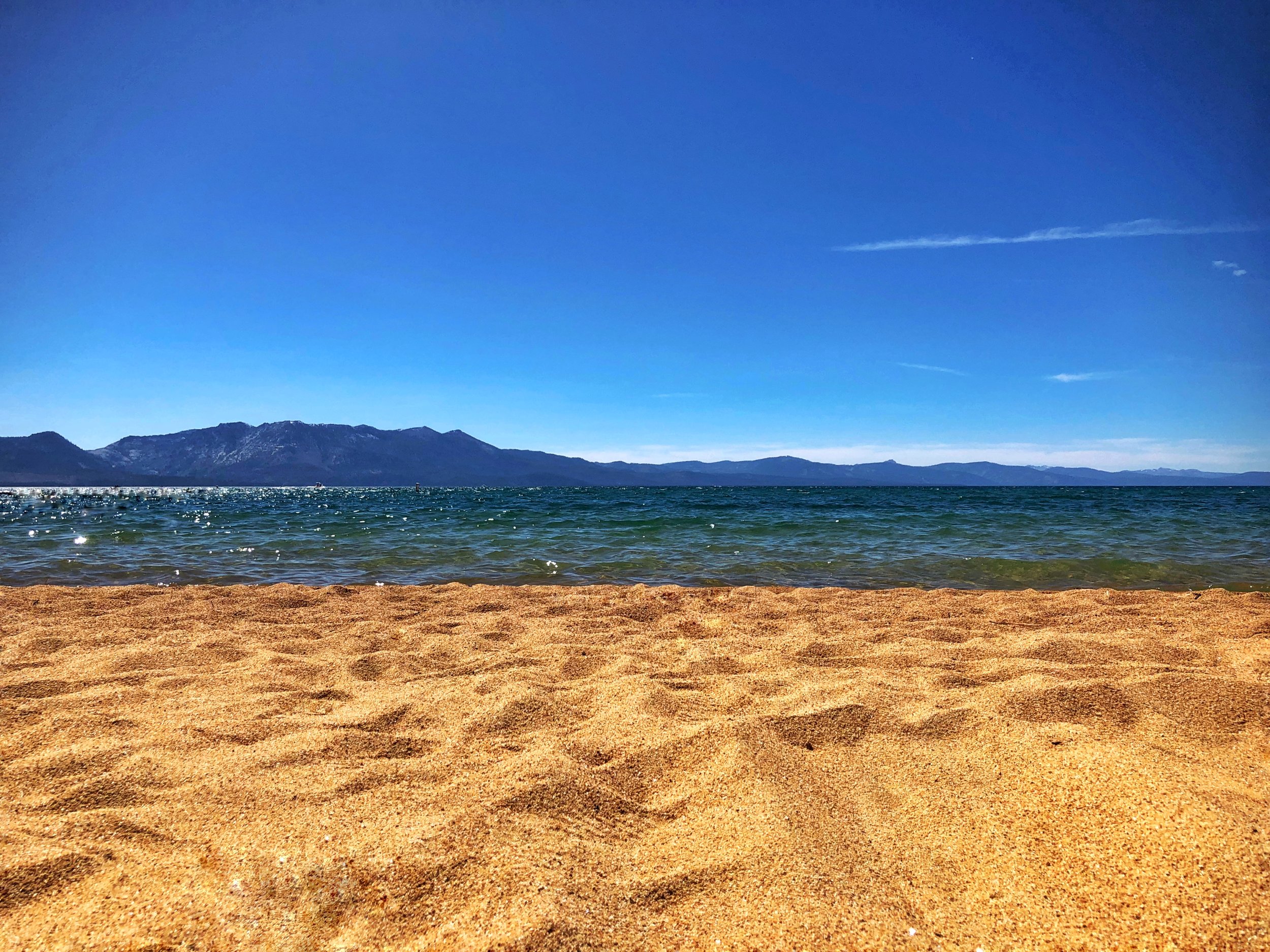 A private beach on the shore of south lake tahoe