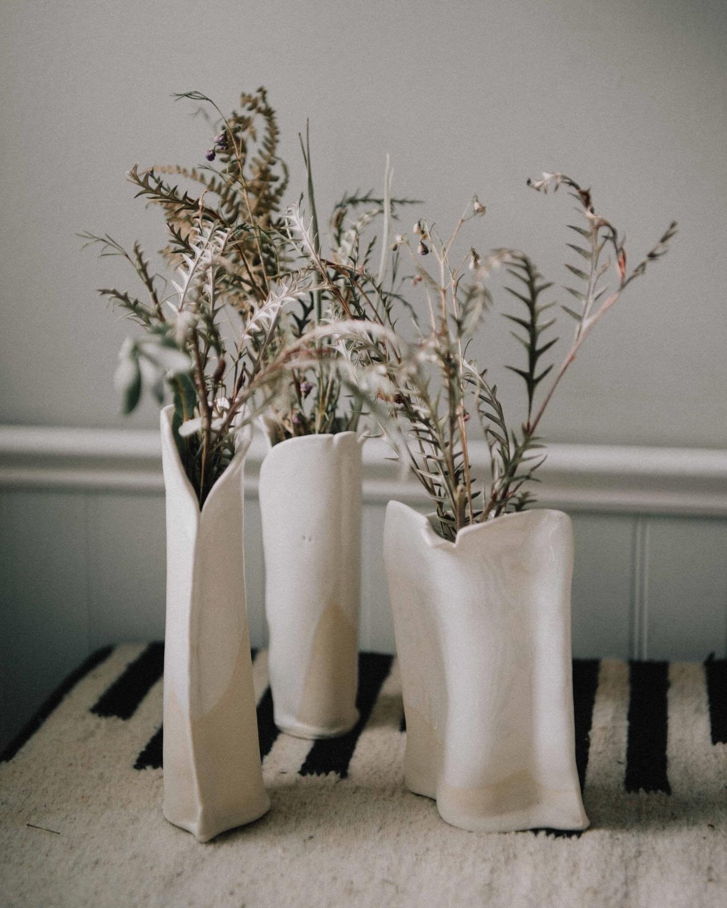 I&rsquo;ve been waiting to introduce this special collaboration with @chao_studio_ on these organic stoneware bud vases made in her home studio in Virginia Beach, VA. Ariannah made these vases based on images from our past meals and was inspired to c