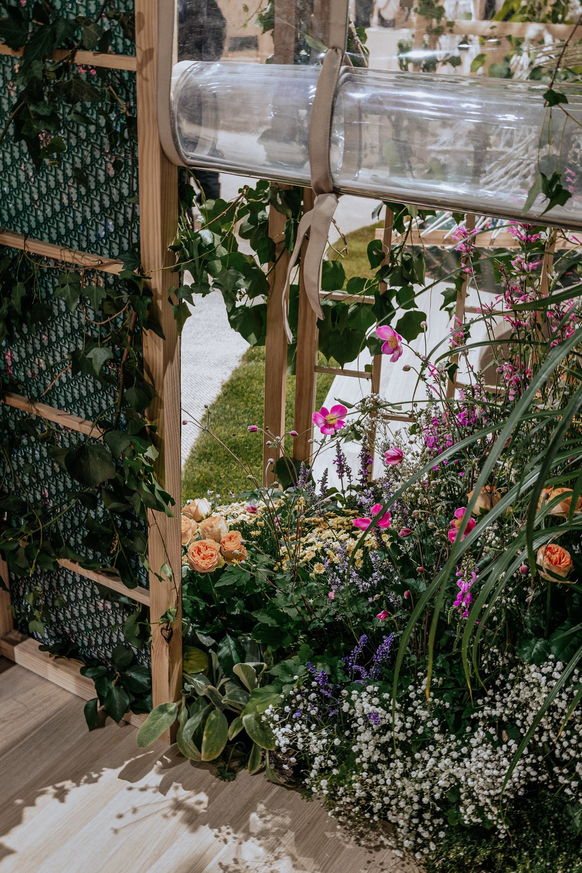 Bespoke garden design is growing inside of window