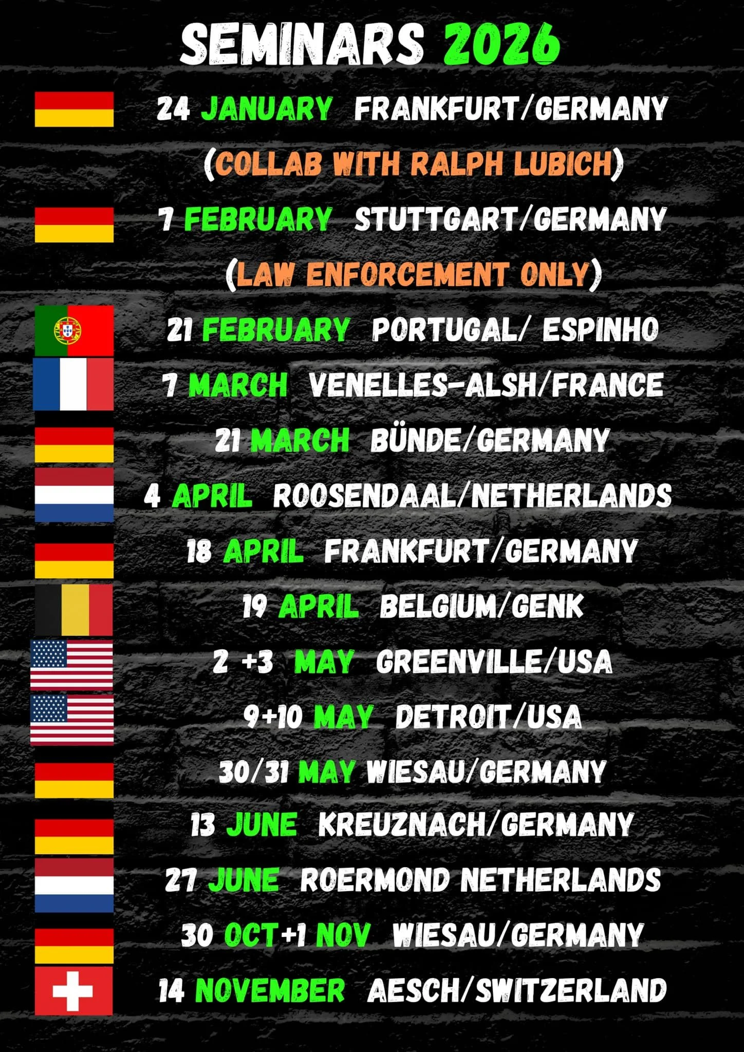 With a humble and blessed feeling in my heart I present you the Seminar Schedule 2026: