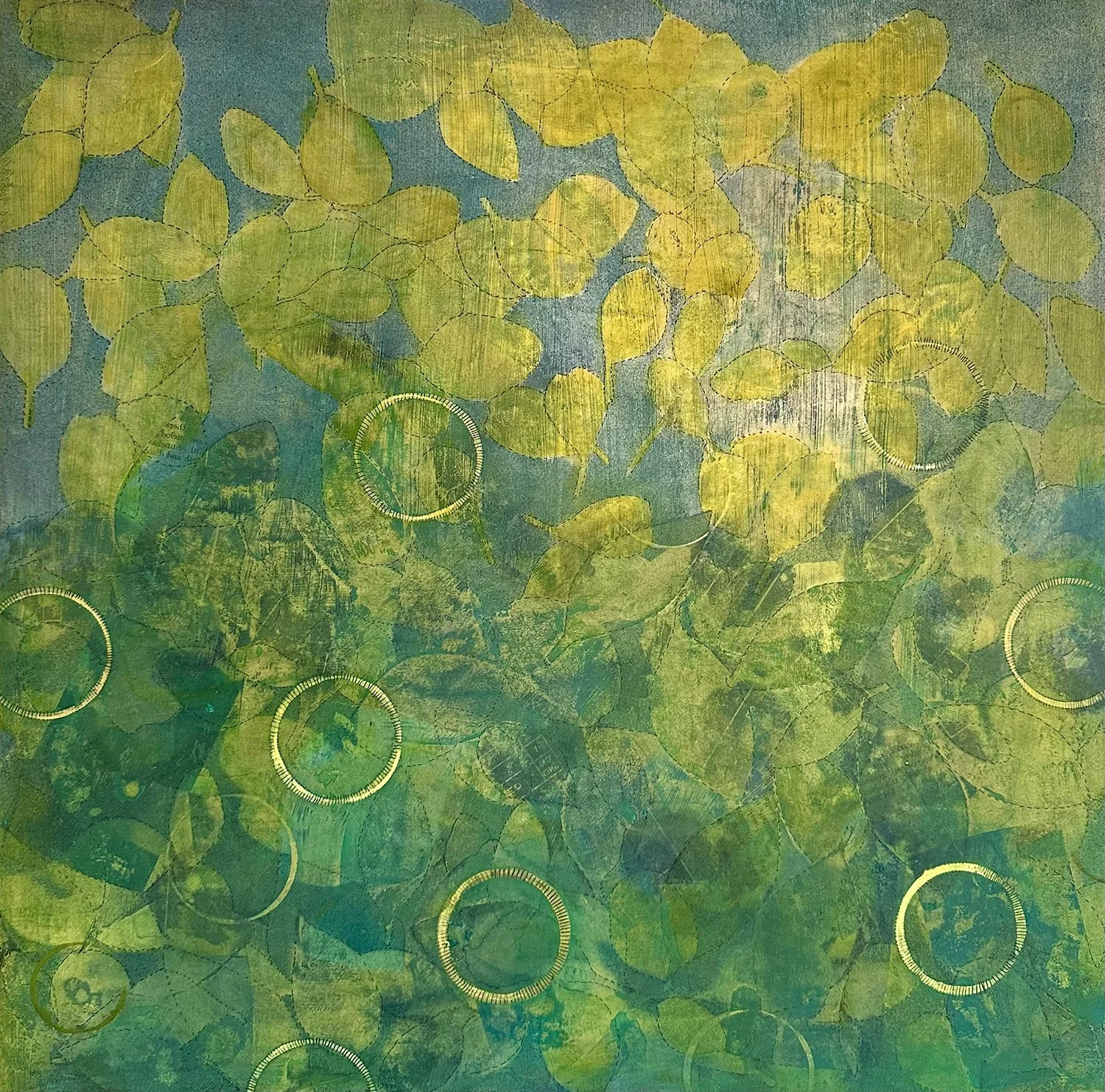  20” x 20” mixed media on panel, $900 