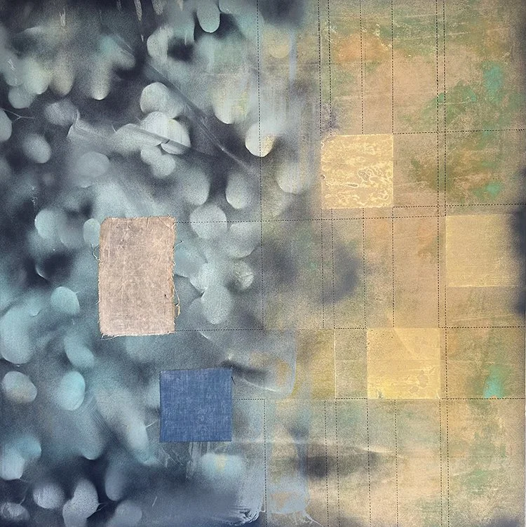  30” x 30” mixed media on panel, $2000 