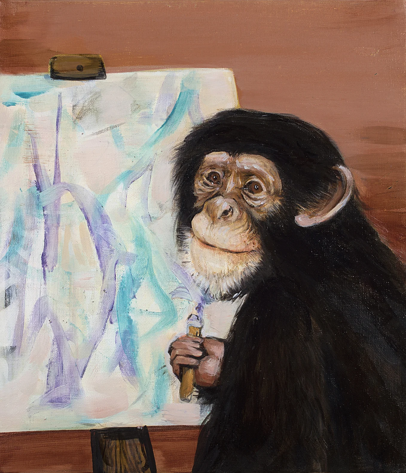  Robert O’Connor,  Self Portrait (hello Bob)  2015, oil on linen 36 x 41.5 cm   