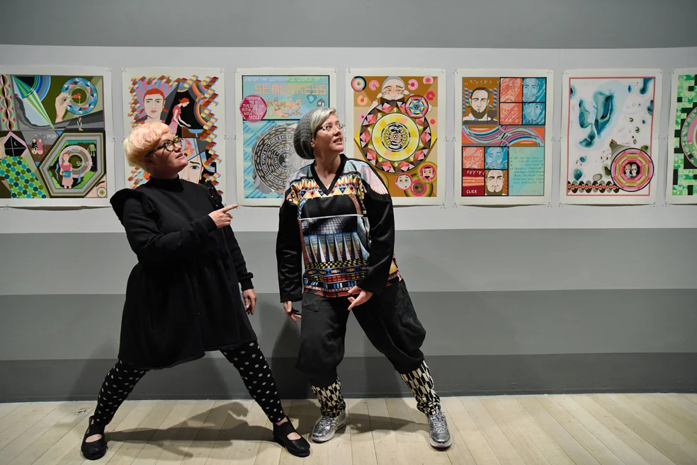  Tricky Walsh and Mish Meijers at  Tiefenzeit , Contemporary Art Tasmania, 2016. 