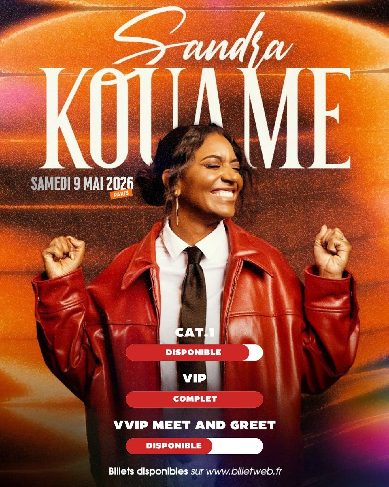On se retrouve bient&ocirc;t pour mon premier concert &agrave; Pariiiiiis ! Prenez vite vos places 🎟️ 
H&acirc;te de vous retrouver pour louer Dieu ensemble 🙌🏾
J&rsquo;esp&egrave;re que vous &ecirc;tes pr&ecirc;ts et que vous r&eacute;visez les pa