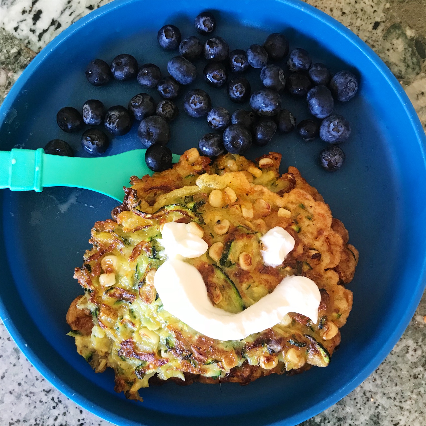 Zucchini-White Corn and Cheddar Pancakes