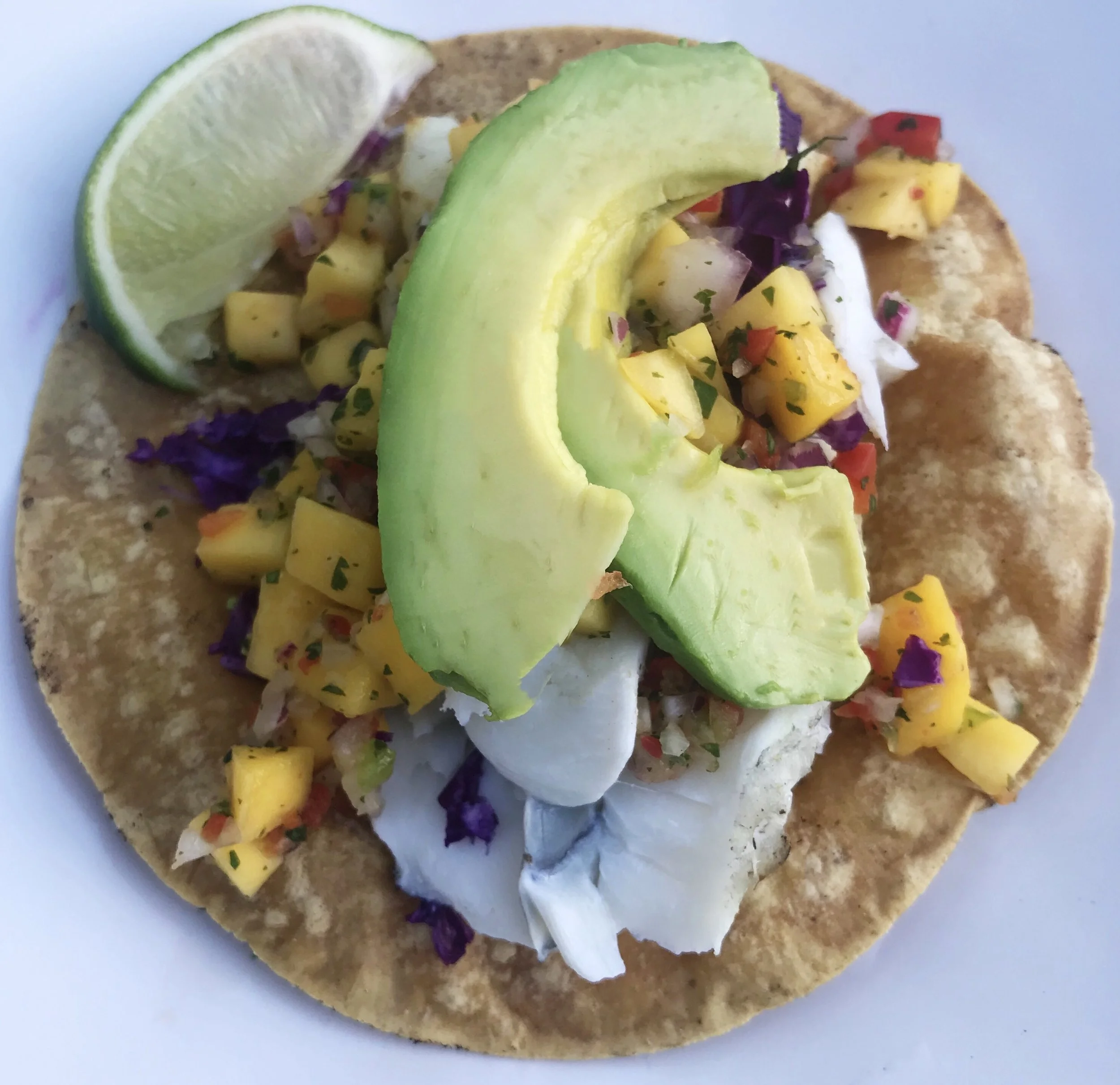 Fish Tacos with Mango Salsa and Margarita Spritzers