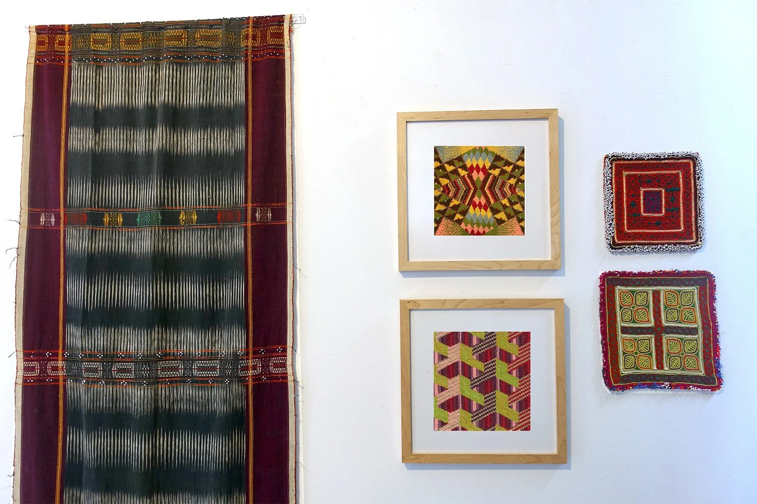 needlepoint: Sarah G. Sharp with Indonesian and Iranian textiles