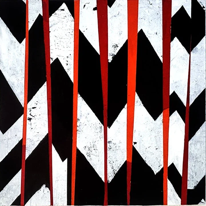 Code 12"x12" Acrylic on rice paper with satin on panel 2026