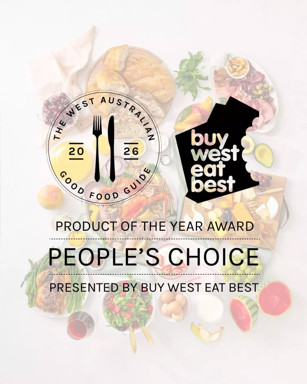 Time is running out to enter!

Nominate your favourite product or ingredient and go into the draw to WIN the fabulous prize of 2 x tickets to attend the @WAGoodFoodGuide Gala Awards night, as well as a stunning Buy West Eat Best hamper filled with de