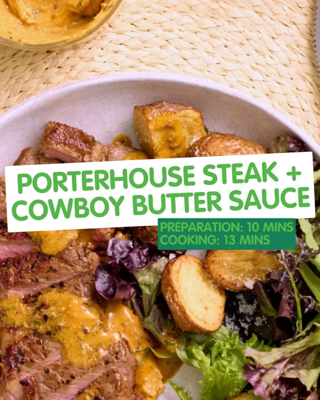 🥩🔥 Fire up the grill! This mouthwatering recipe for porterhouse steak with cowboy butter sauce is made for sunny afternoons and alfresco dinners. WA beef perfection meets rich, flavour-packed butter &mdash; your BBQ just got a serious upgrade. 🌞 
