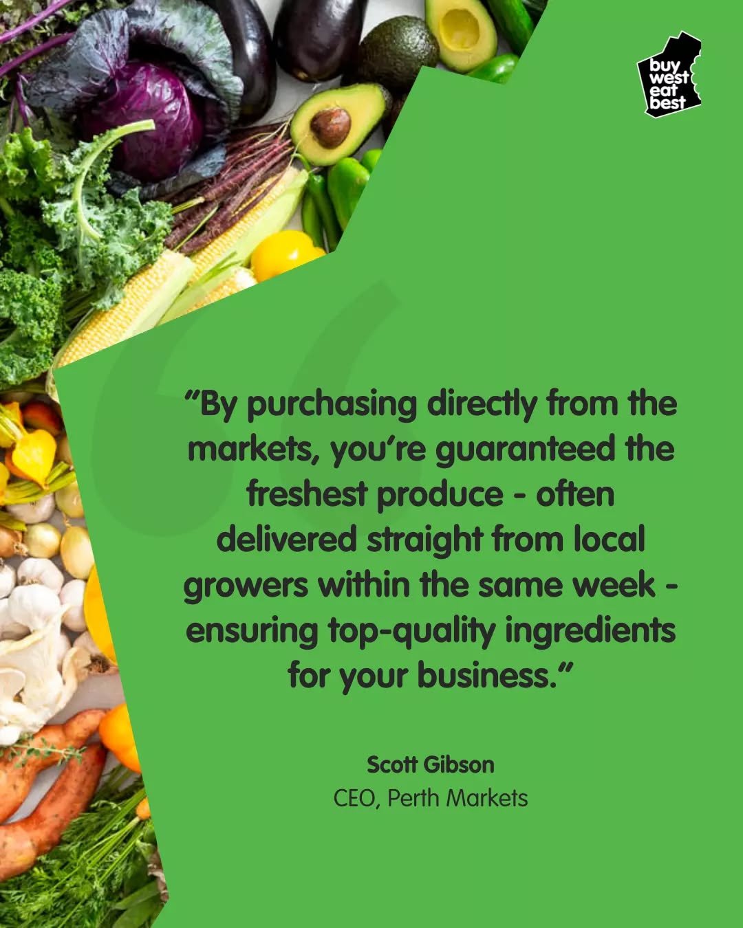 Great food begins with great ingredients 🍅🥔🥕🫑🫛

Sourcing direct from the markets means you&rsquo;re getting the best of WA produce at its peak, grown close to home and delivered quickly so your customers taste the difference.

@perthmarketsgroup