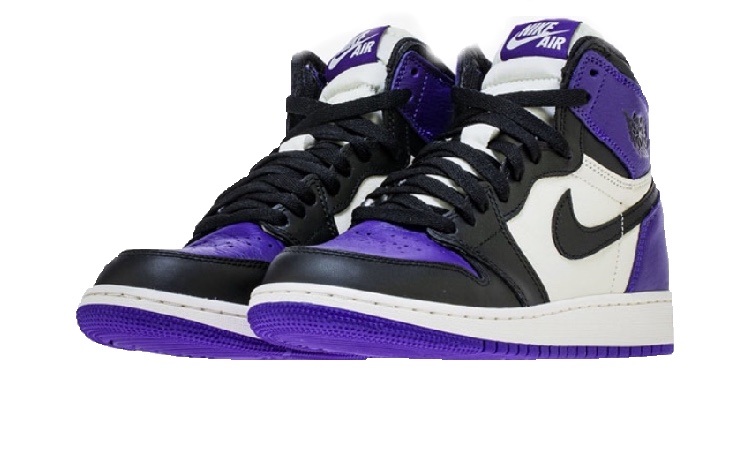 purple and white jordan 1 grade school