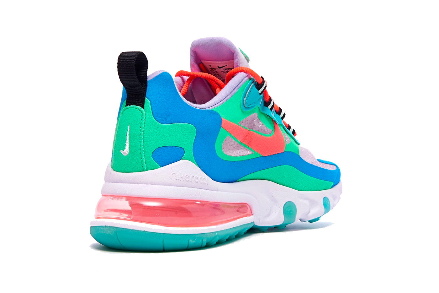 air max 270 react with green crimson  and  lagoon