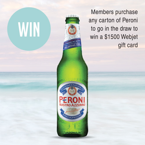 Peroni Nastro Azzuro 330ml stubbies 24’s $46.99 carton