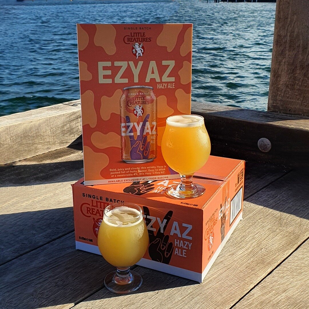 @Littlecreatures Ezy AZ Hazy Pale is bold and juicy, bursting with tropical fruit and citrus favour without the hefty ABV! Coming in at mellow 4%, this easy-drinking tin speaks for itself.

Get your new summer staple exclusively from store today ☀️☀️