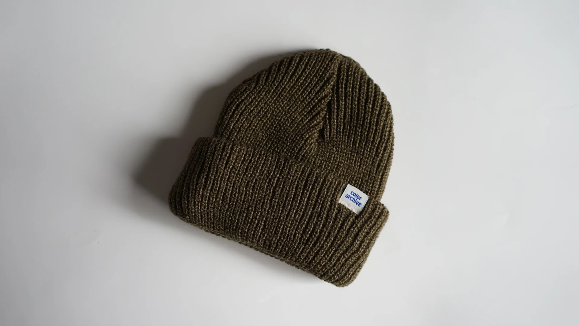 CA ESSENTIAL BEANIE - OLIVE HEAVYWEIGHT ACRYLIC BEANIE MADE IN USA FROM START TO FINISH 100% ACRYLIC