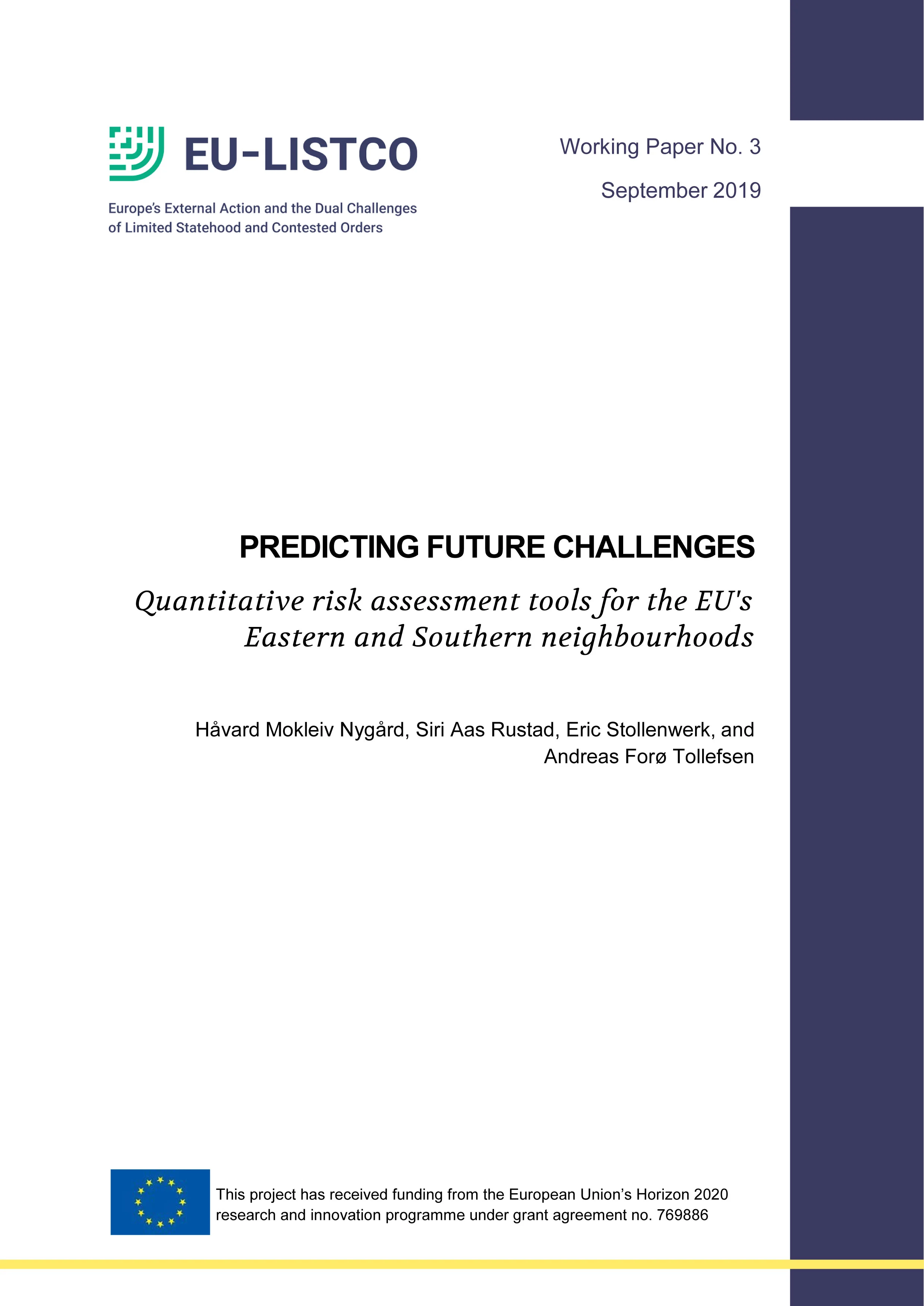 PREDICTING FUTURE CHALLENGES: Quantitative risk assessment tools for the EU's Eastern and Southern neighbourhoods