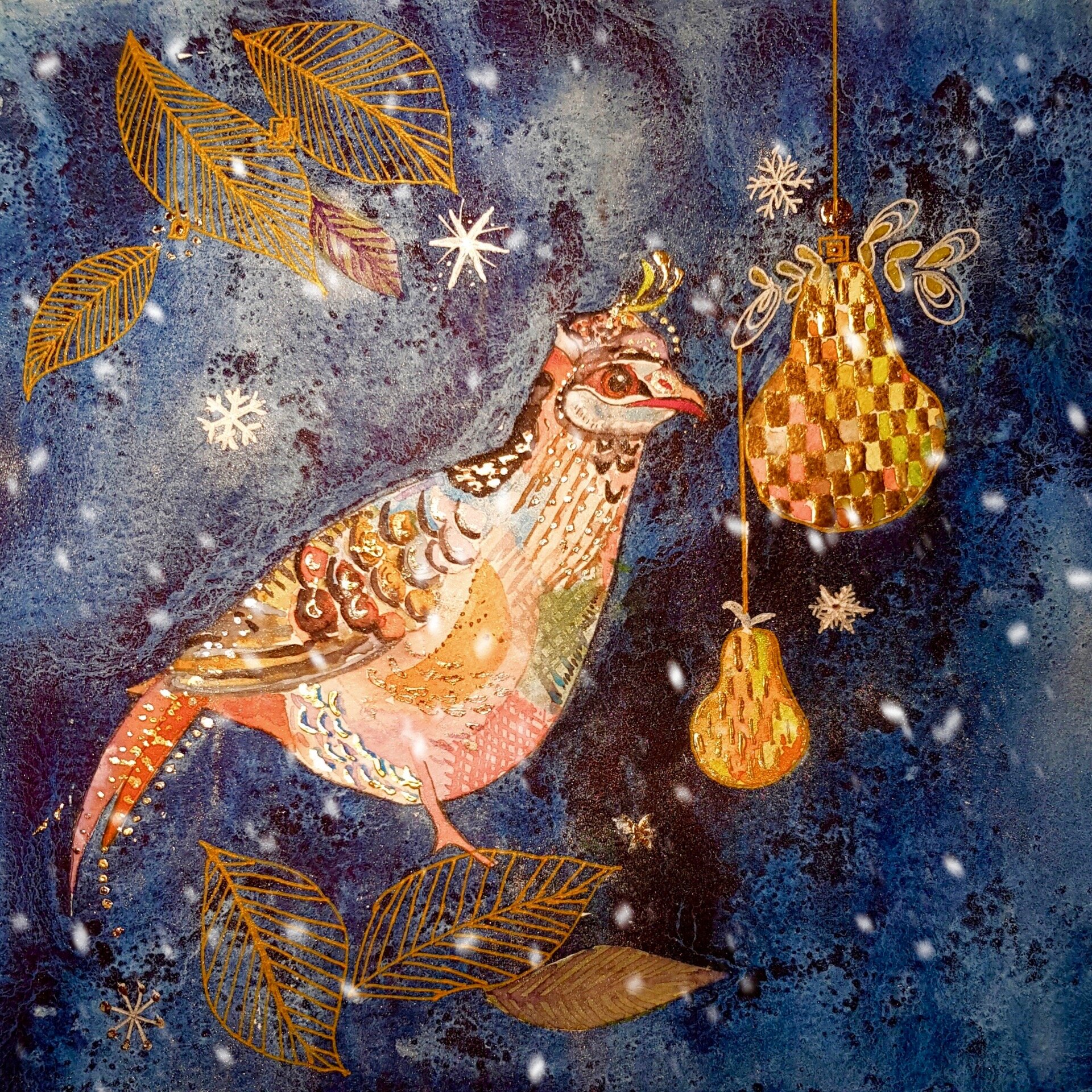 Partridge on a Bay Leaf -  SOLD