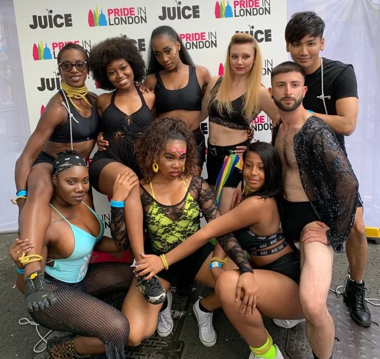Sinitta’s fab dancers troop!