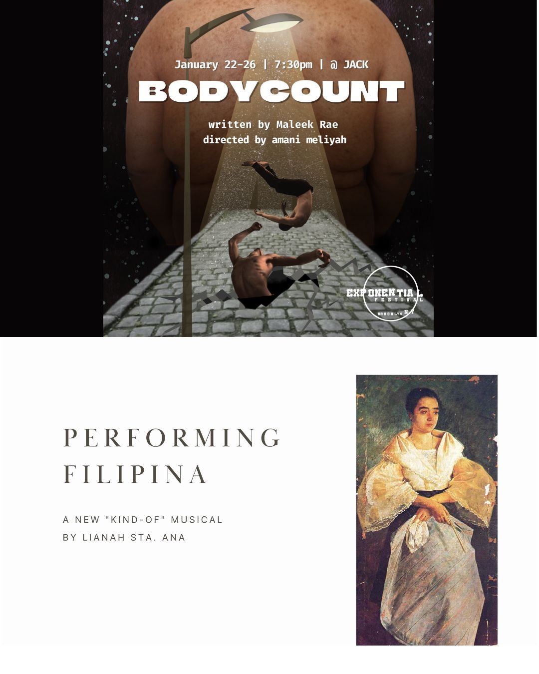 (Works in Progress &amp; Excerpts) BODYCOUNT, PERFORMING FILIPINA, TBA