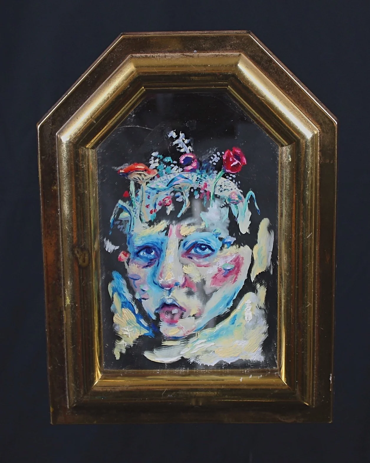 “Space to Breathe” - Oil on Found Object, 2018
