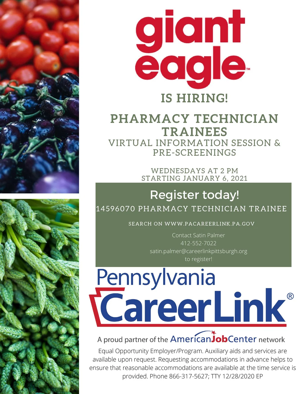 Giant Eagle Pharmacy Technician Virtual Information Pre Screening Event Careerlink Pittsburgh