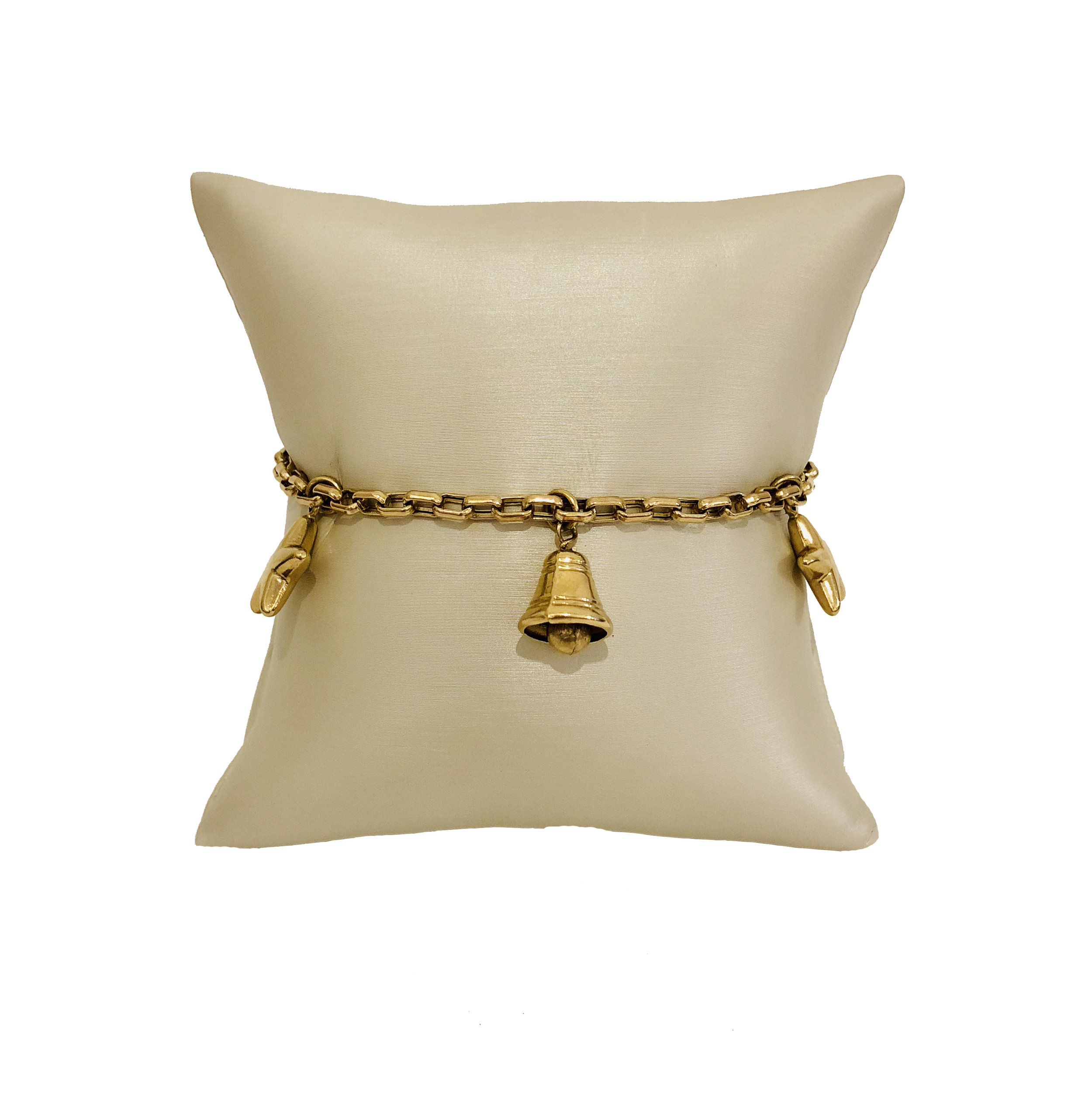Charming Bracelet with Bells and Stars in Yellow Gold