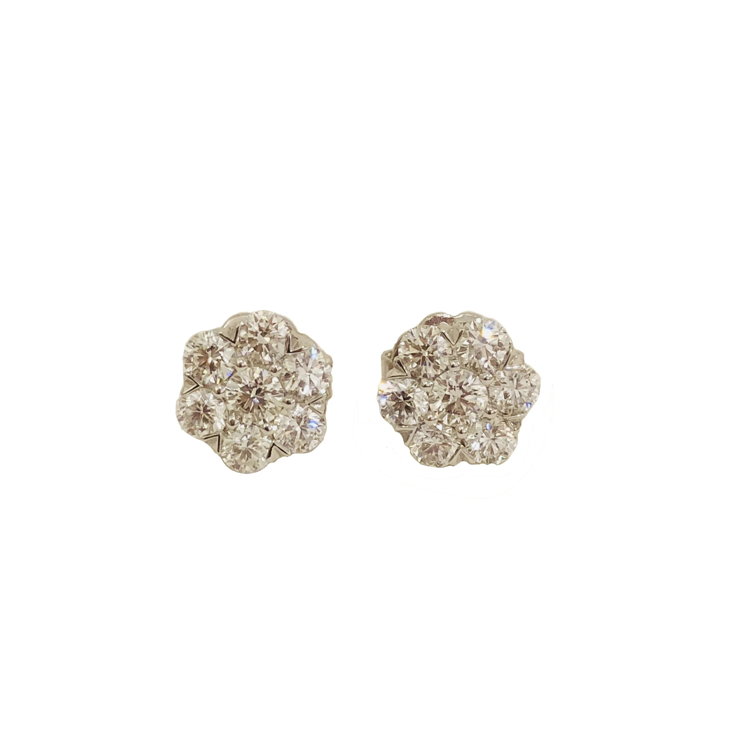 Diamond Flower Studs