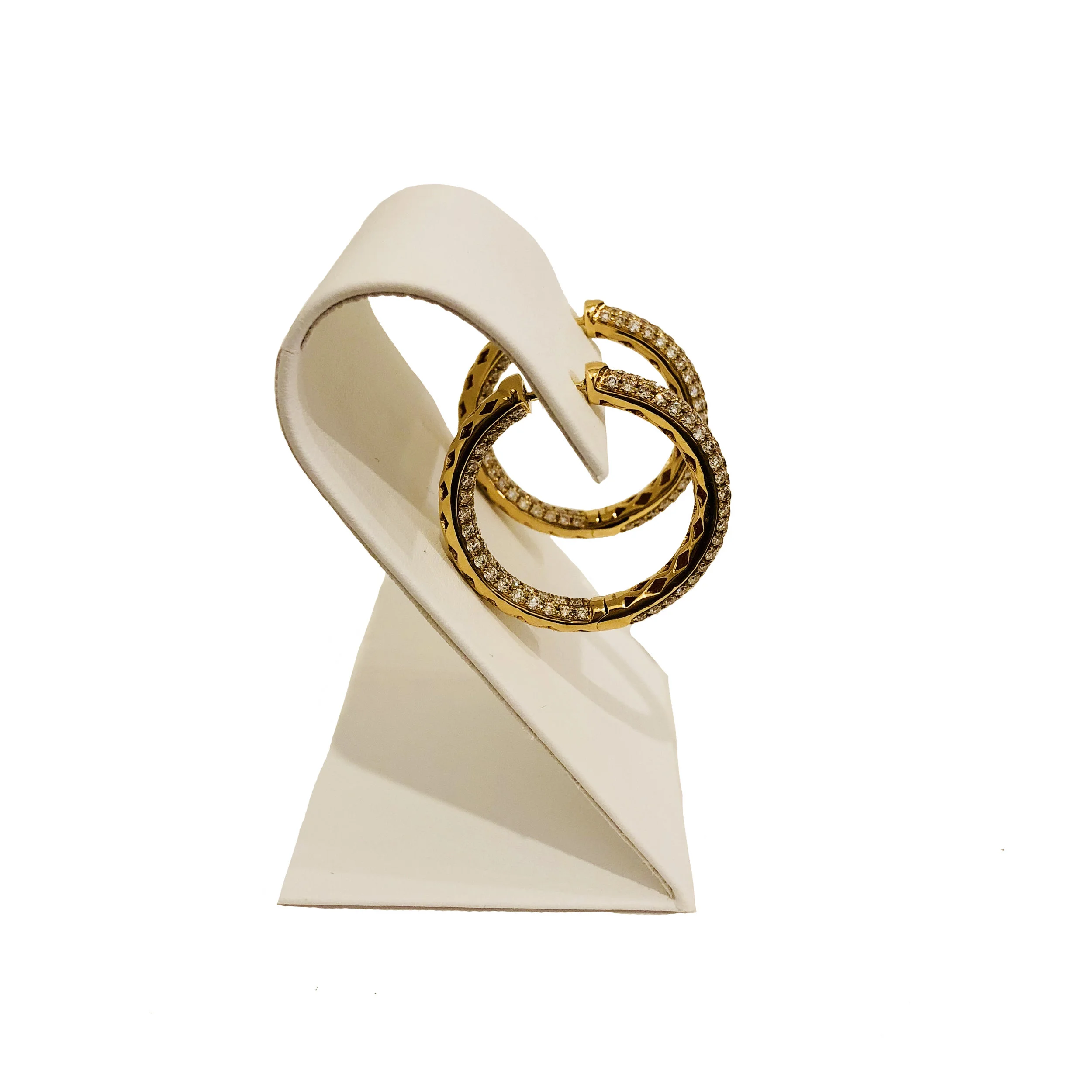 Pave Diamond and Yellow Gold Hoops 2.jpg