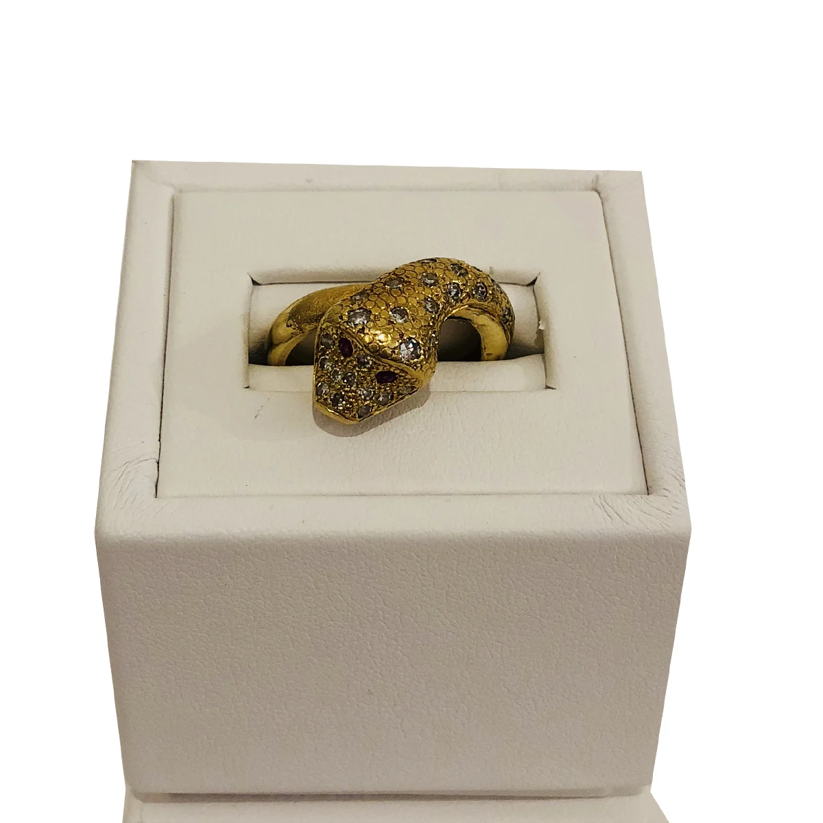 Ruby Eyed Snake Ring