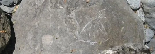 ( une fée dessinée sur une des roches de la source… pas par moi!)