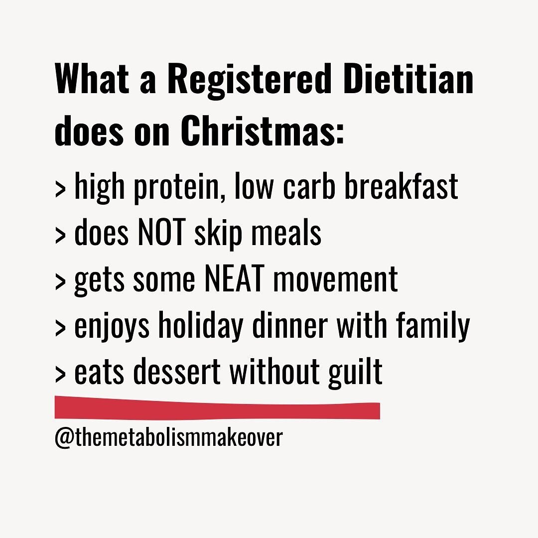 Yes, this is the same post I did on Thanksgiving (with a few tweaks), because my strategy is the same, no matter the holiday.
⠀⠀⠀⠀⠀⠀⠀⠀⠀
I see eating on special occasions as a spectrum of 1-10. A 10 is eating like I do on a normal week day: I feel goo