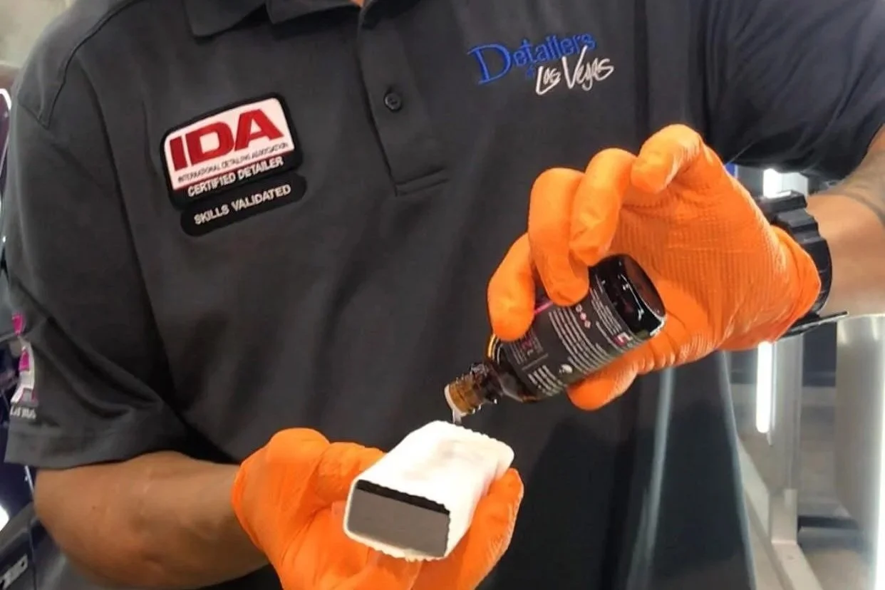 Ceramic coating being applied