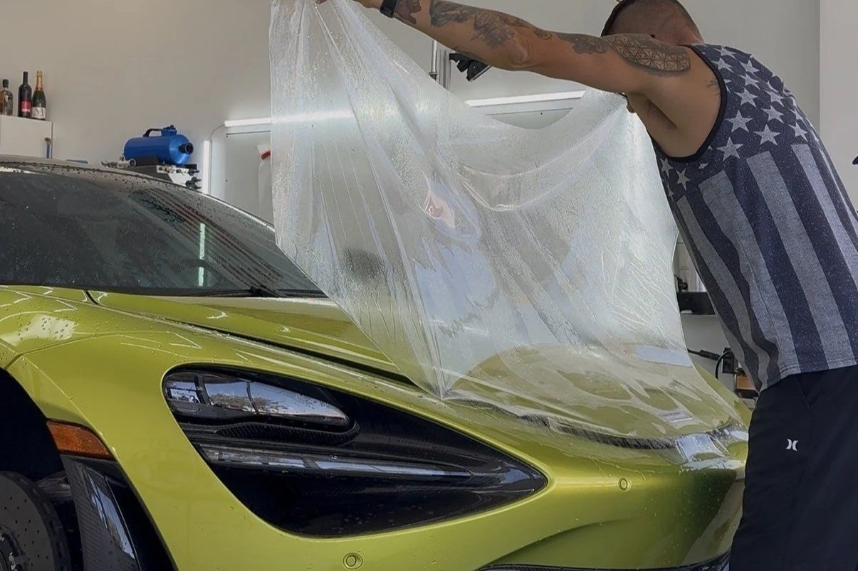Paint protection film on a McLaren