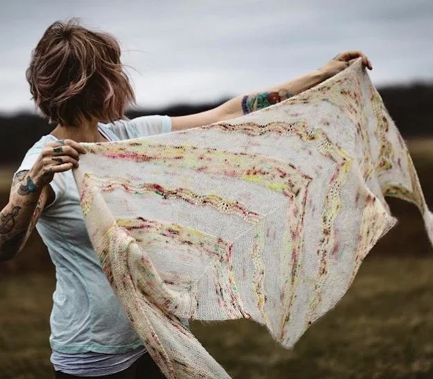 Birds of a Feather is a beaufitul asymmetrical shawl by Andrea Mowry that uses two different weights of yarn and simple lace techniques. This KAL will be led by Jane on Tuesdays from 1:00-2:30 p.m. Call the shop or stop by in person to sign up!
