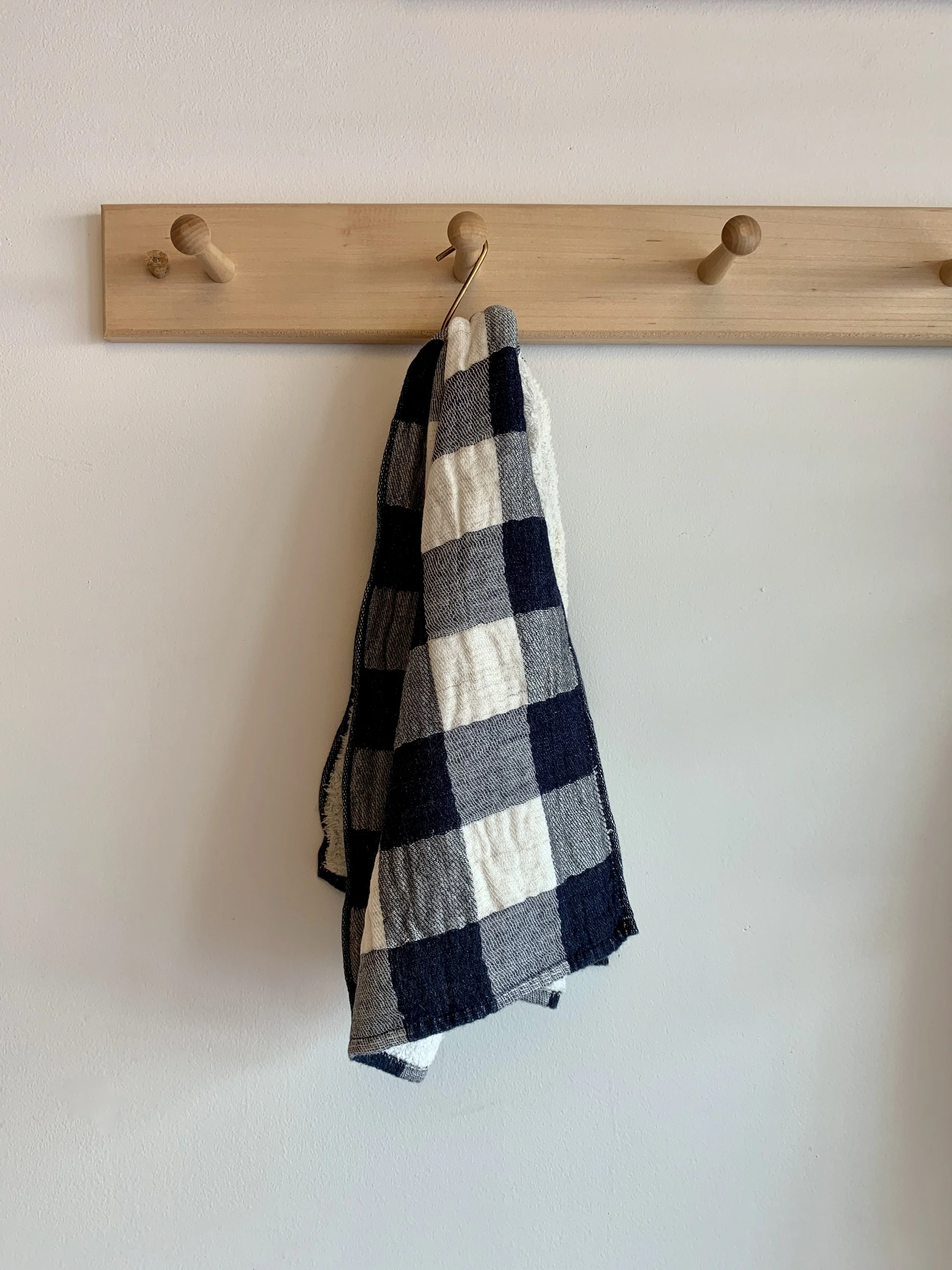 navy check towels