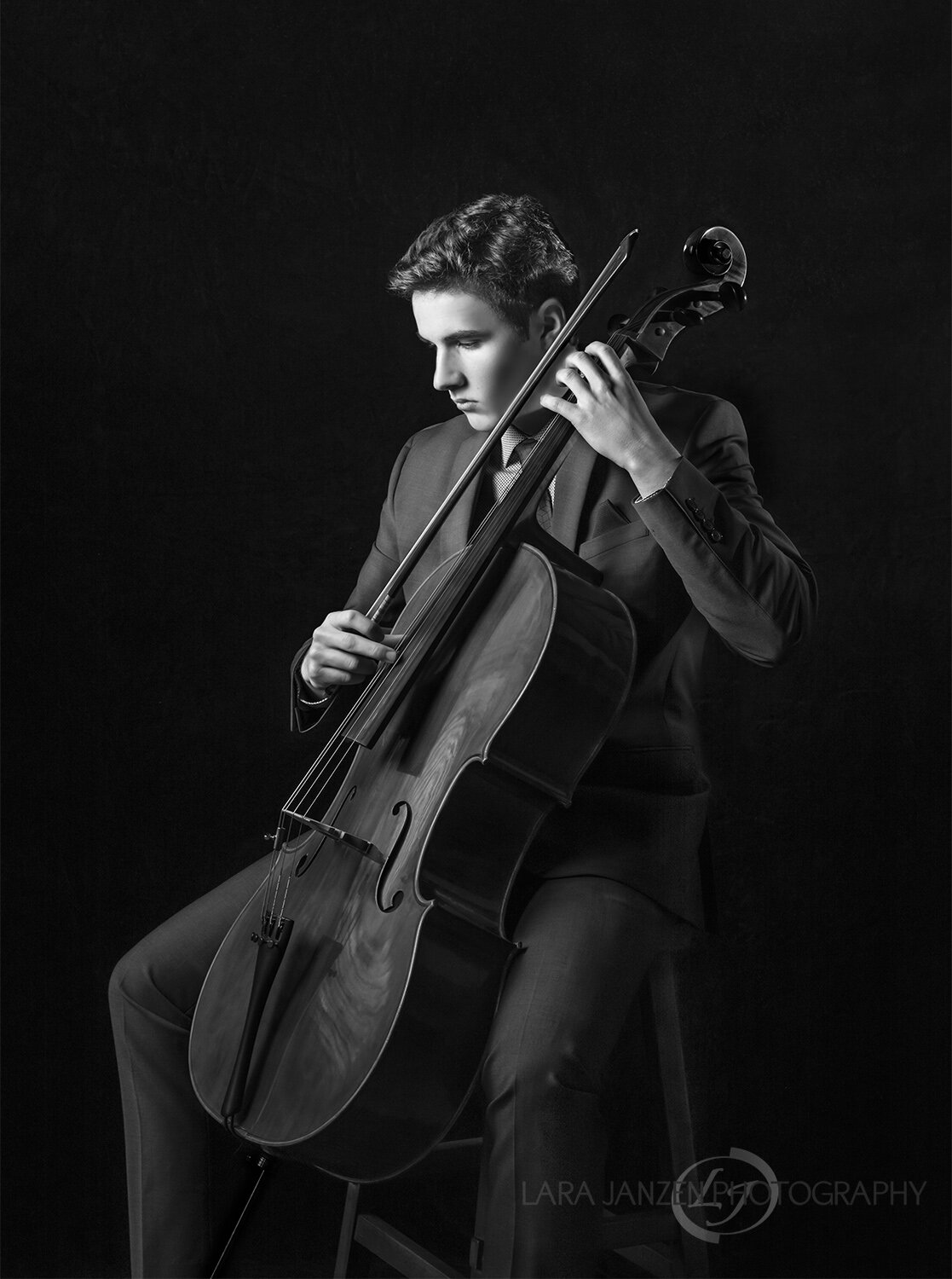 Young Man Playing Cello