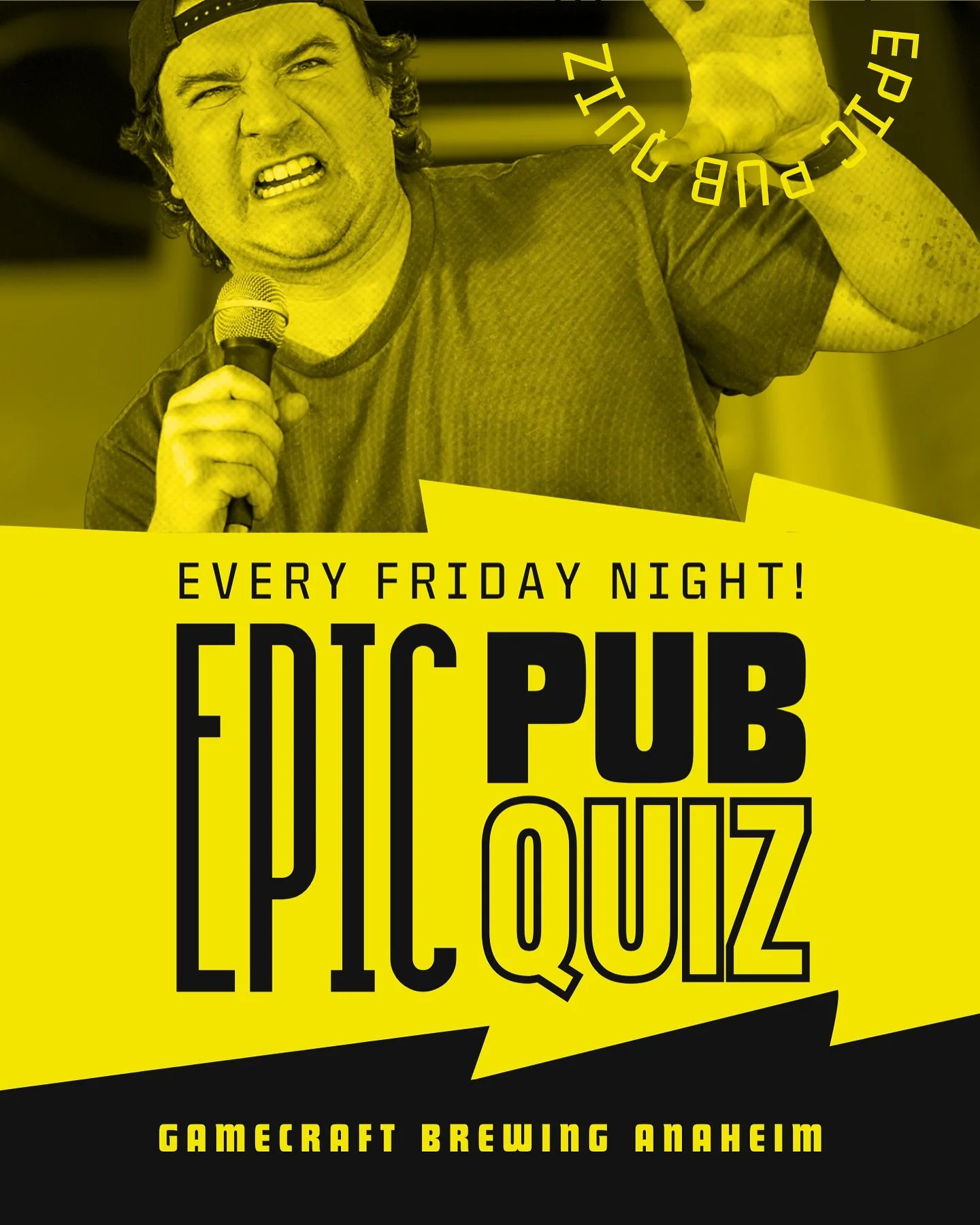 Fridays Get EPIC in Anaheim!
Our favorite Saturday trivia at Laguna Hills is now coming to Anaheim. 

@epicpubquiz comes to Anaheim starting: 8/1 Don&rsquo;t miss on high-paced trivia action with your friends and family.

Starting Friday, August 1st,