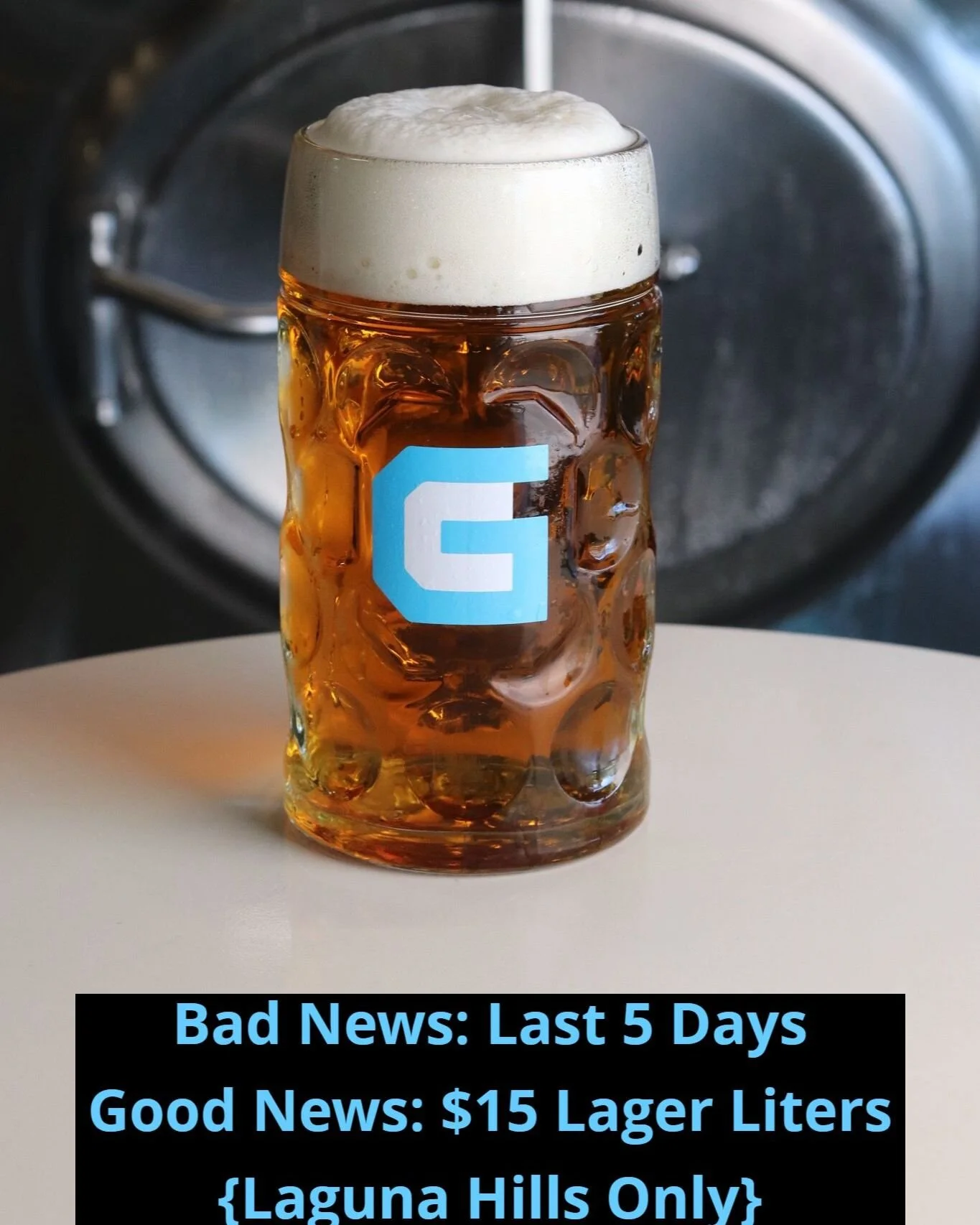 GameCraft Laguna Hills - Closing October 11th

Our loss is your gain as we begin the countdown because we will drop the price of a liter of lager by a buck, every day, until it&rsquo;s lights out. Today, Tuesday, that&rsquo;s $15 for a liter of lager