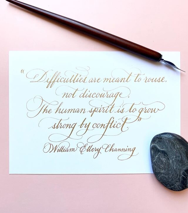 Spreading a ton of love to you guys! Hang in there! ❤️❤️❤️ I have a YOUTUBE account now, too so please check our my STORIES FOR THE LINK! ✒️ @drphmartins gold ink with @speedball_art Hunt 513 nib &mdash;- @calligkatrina #calligraphy #calligraphykatri