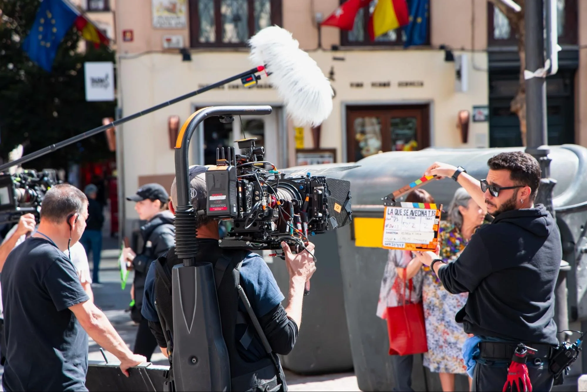 A scene being filmed with a high quality camera