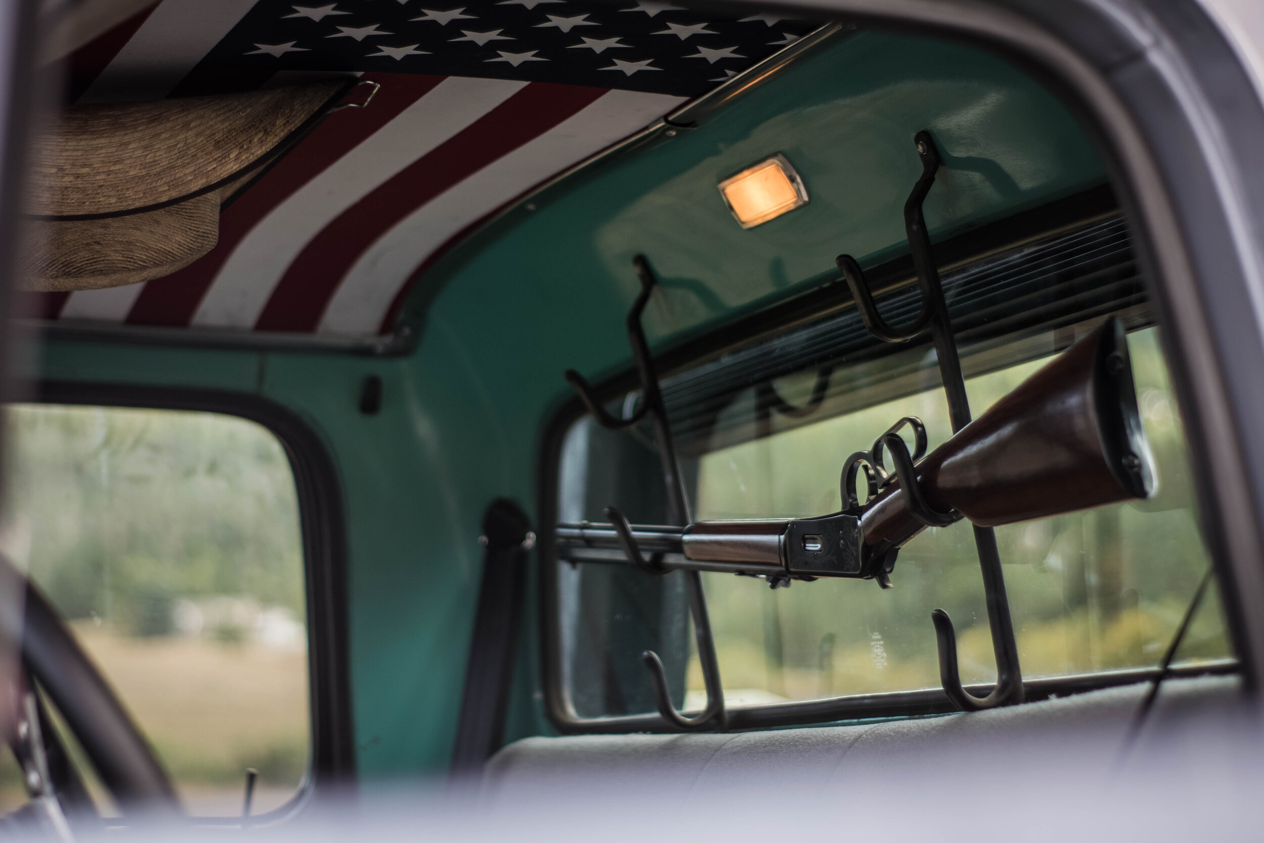  The second thing every farm truck needs… a gun rack. Even better if you have a vintage Winchester lever action to fill it out. My model 94 chambered in 30-30 fit the bill well. 