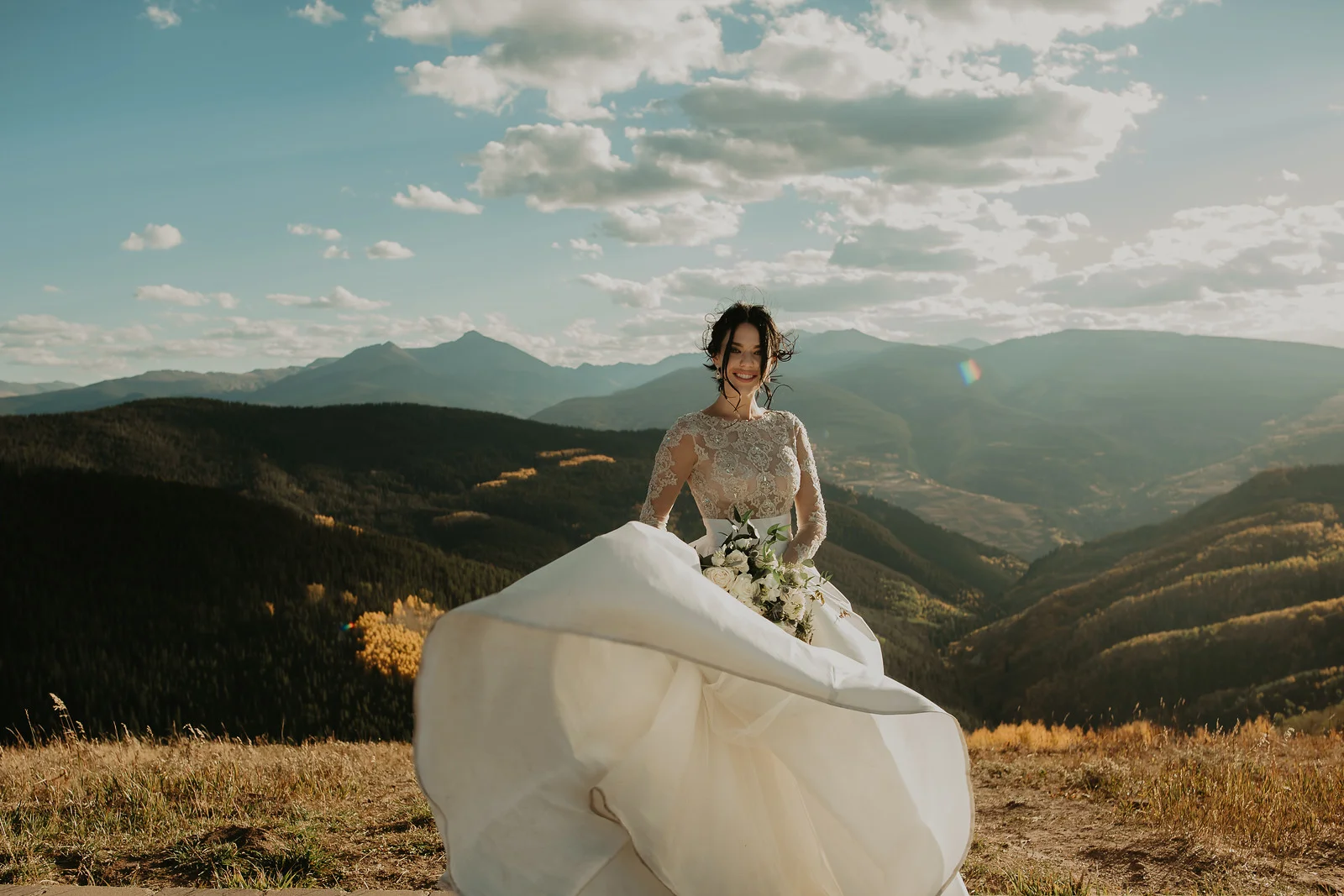 Flute and cello rap and popular wedding ceremony music at the holy cross event deck in vail, colorado, Photo by back country imagery