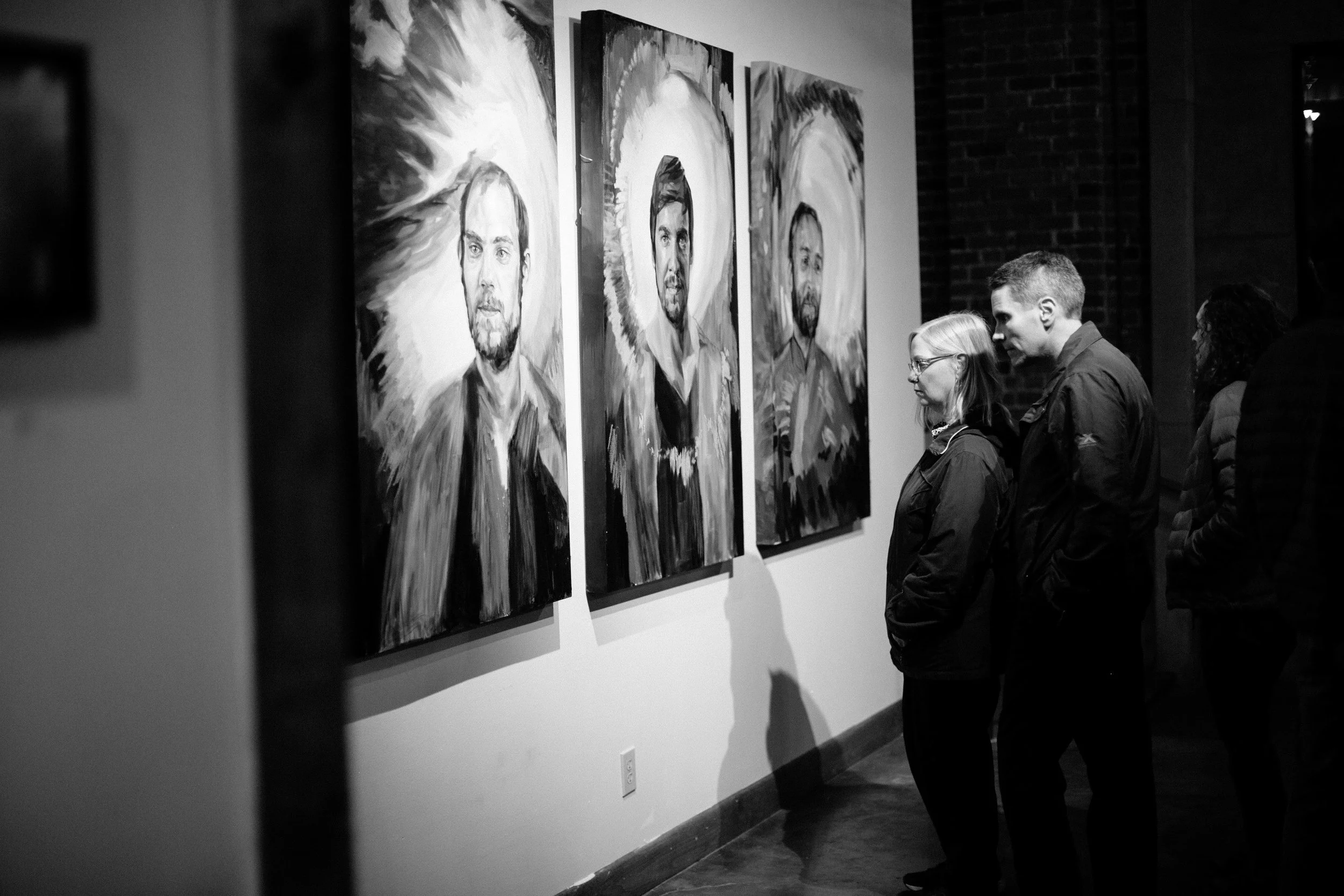 inspire duo performs for an art opening at the bolt Gallery in Fort collins, colorado photo courtesy of Crista tppmann photography