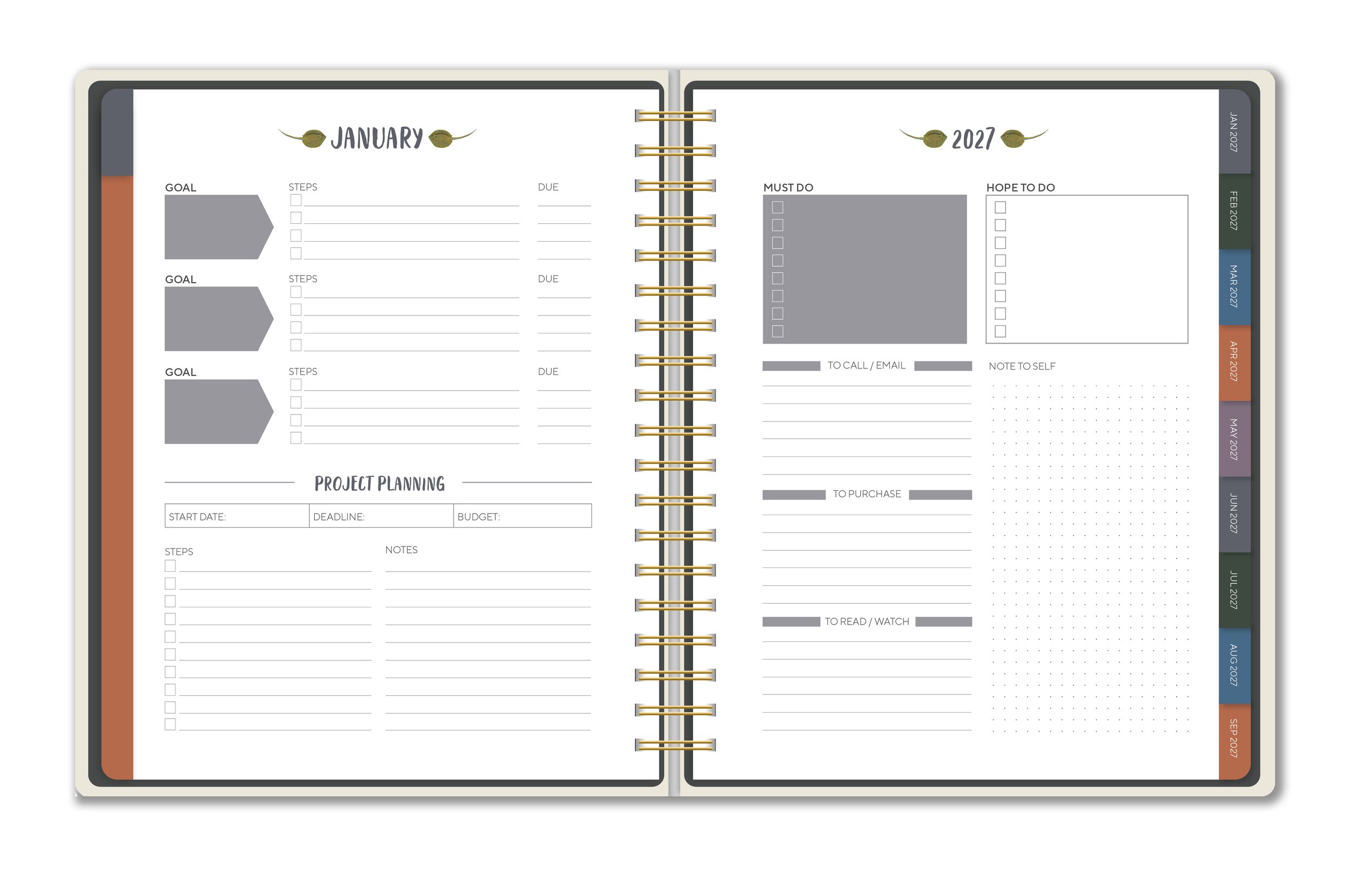 CHL-6284 Orders of the Animals Deluxe Planner_Planning spread.jpg
